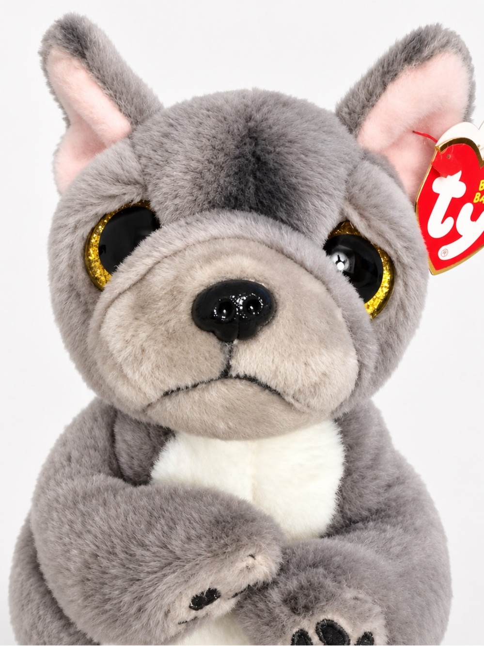 Ty Beanie Babies Wilfred Gray French Bulldog Plush Gold Eyes With Tags